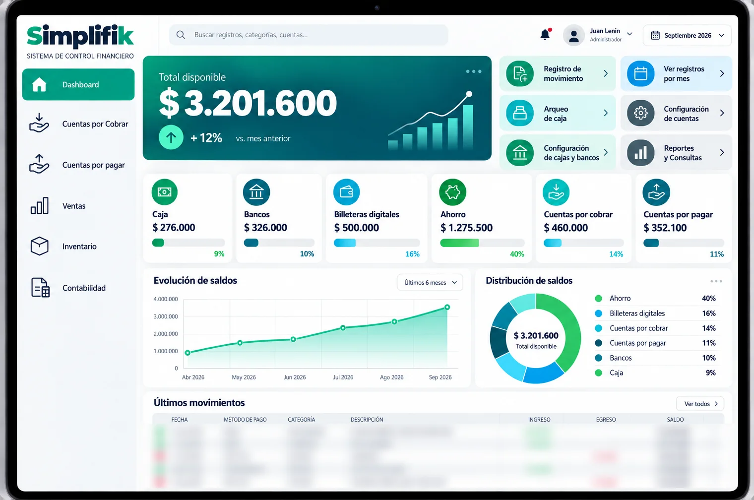 Simplifik en la pantalla de un computador