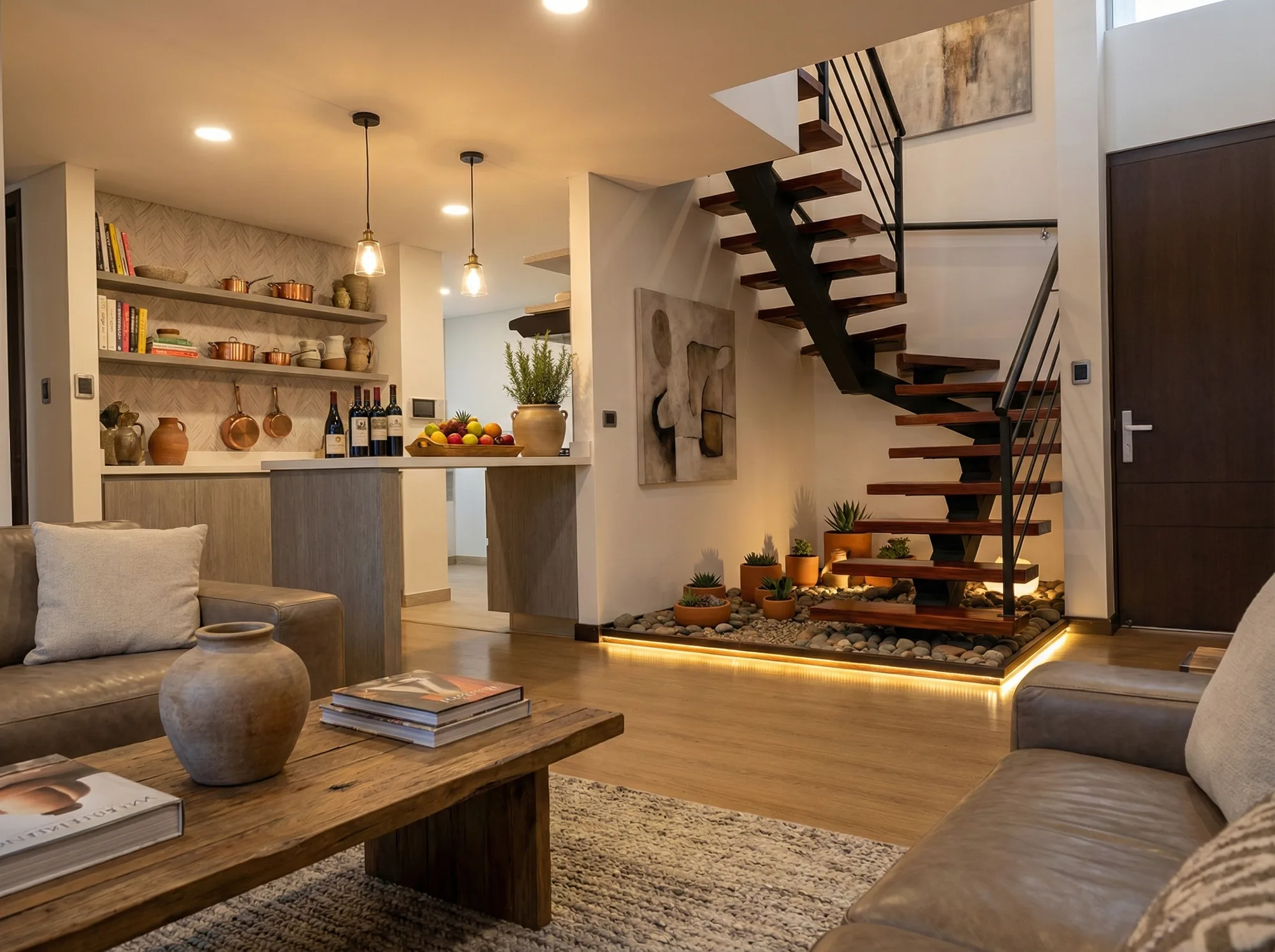 Sala y Vista a la Cocina