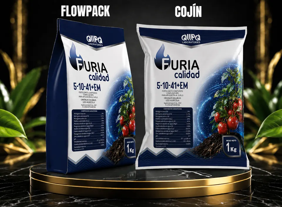 Así Se Observba el Empaque de Furia Calidad en Flowpack y Cojín