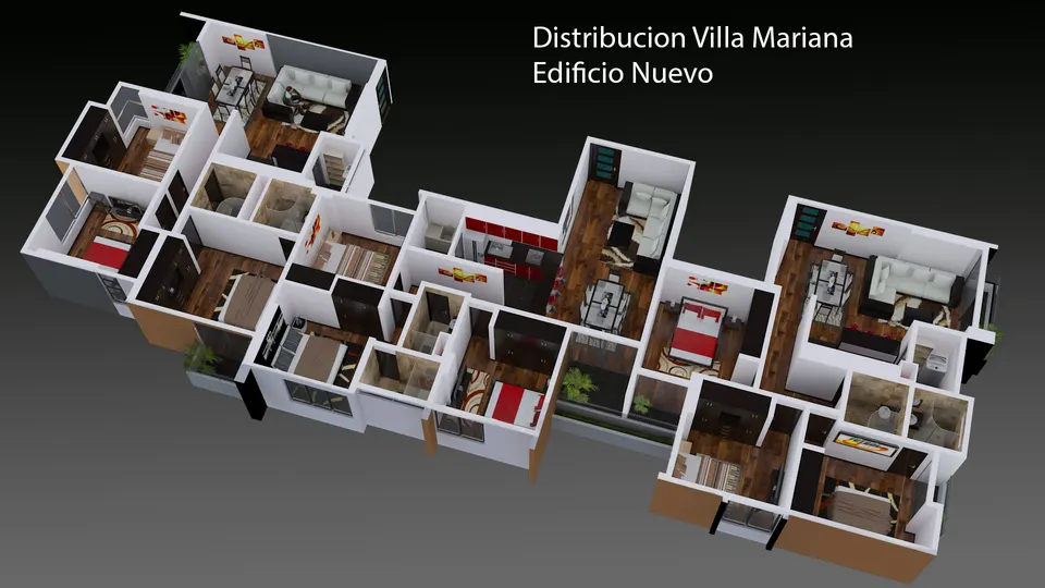 7 Distribución 3d Villa Mariana